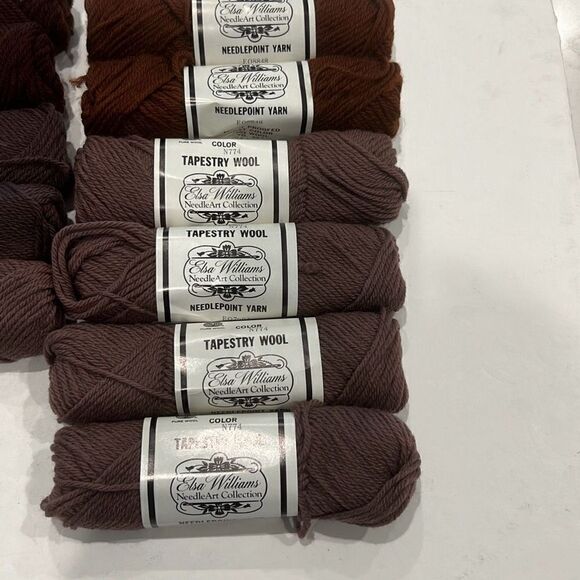 Elsa Williams Mixed Lot 11 Skeins Brown Needlepoint Yarn 40 Yd Skein 100% Wool - Picture 10 of 12